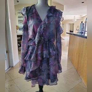 Missguided Grunge Tie-dye Ruffle Dress